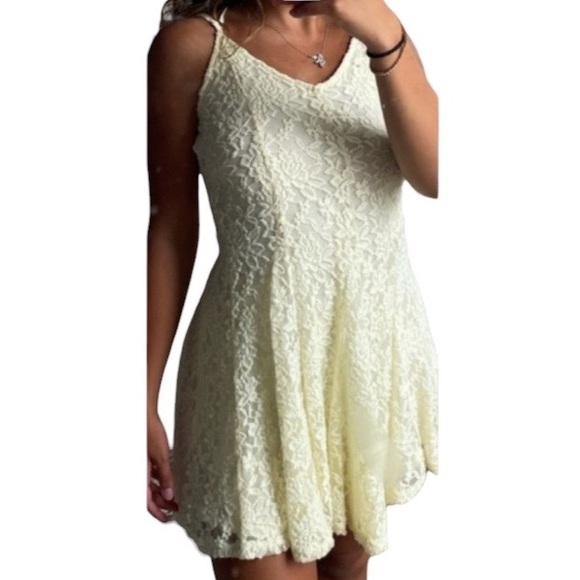 AMERICAN EAGLE OUTFITTERS Lace Overlay Spaghetti Strap Skater Dress size… - Picture 3 of 13